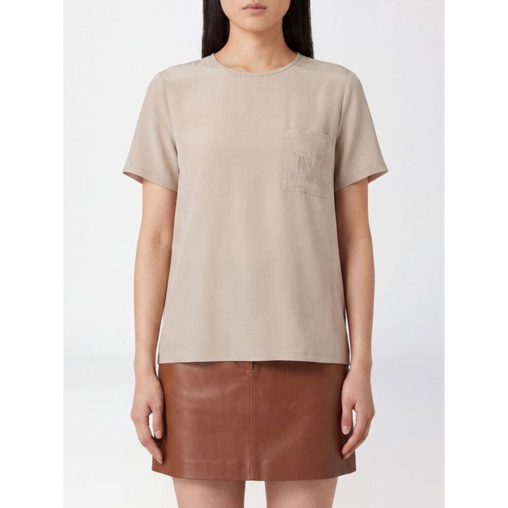 Max Mara Women Short-Sleeved Silk Blouse Max Mara With Tone-On-Tone Monogram